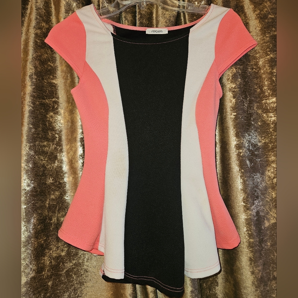 Persaya Women's Colorblock Cap Sleeve Top